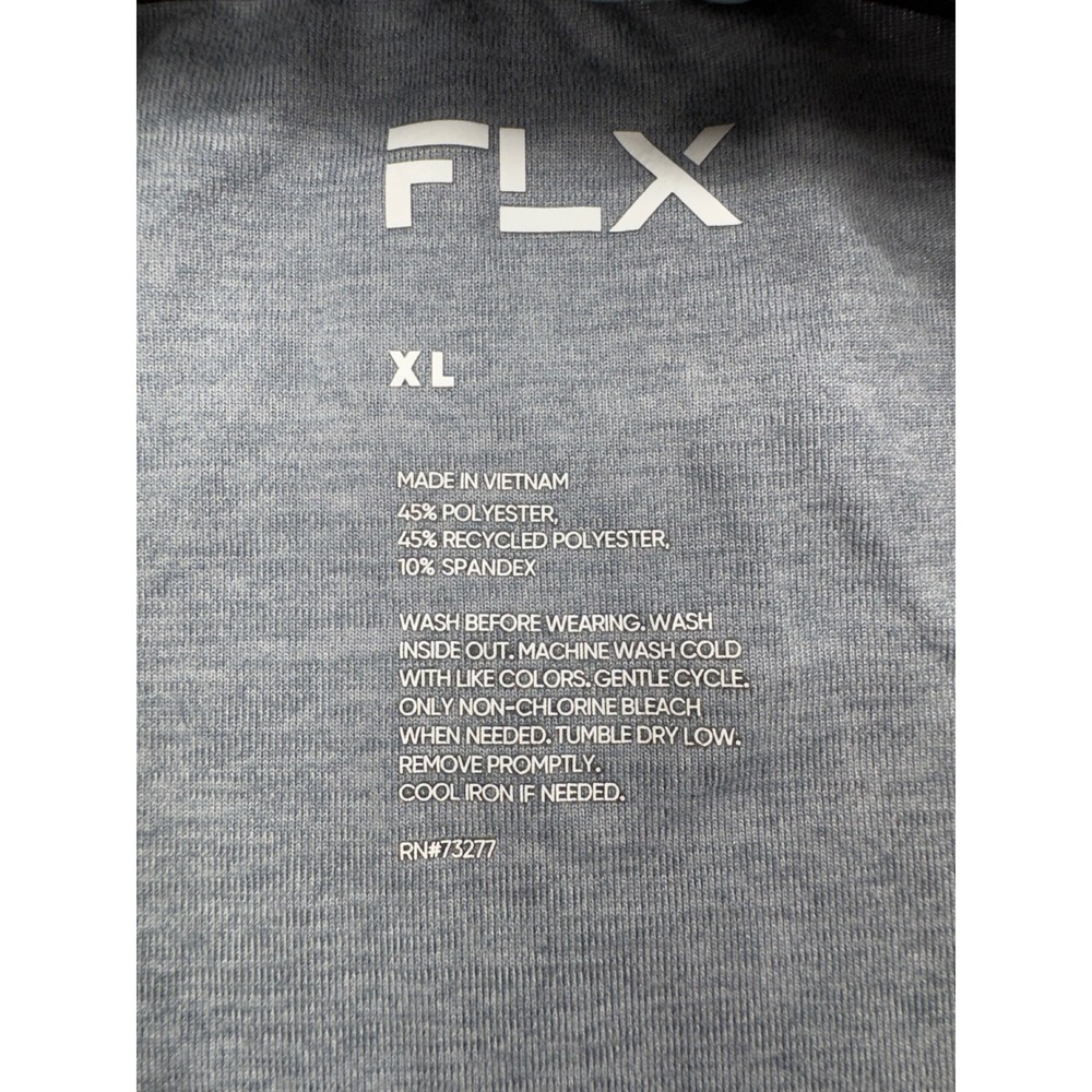 FLX Performance T-Shirt Mens XL Gray Heather Space Dye Stretch Gym Short Sleeve - Picture 3 of 8